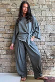 Lindin Linen Blend Kimono Top Washed Charcoal